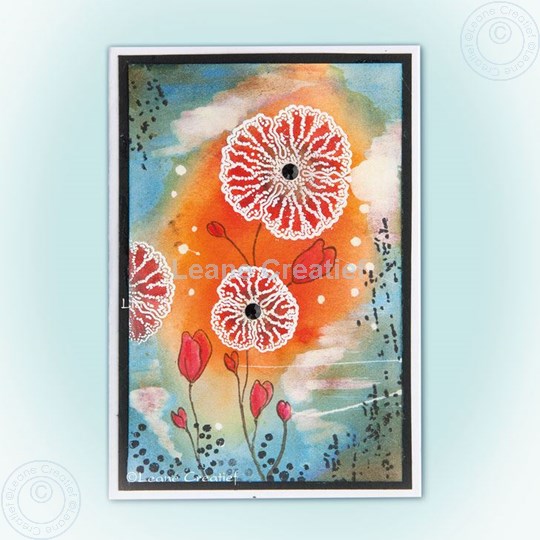 Afbeelding van Poppy stamp mixed media card