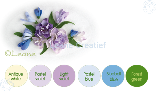 Afbeelding van Flower foam set 7 pastel blue/violet