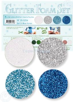 Bild von Glitter Foam set 3 Blau/Weiß/Silber