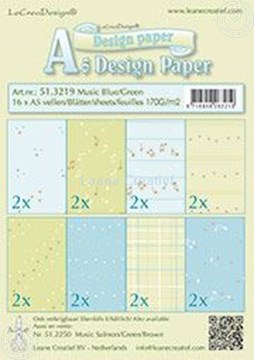 Afbeeldingen van Design Paper Music blue/green