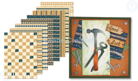 Afbeelding van Design Paper Men tools blue/brown