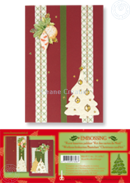 Afbeeldingen van Kerst kaarten pakket embossing rood