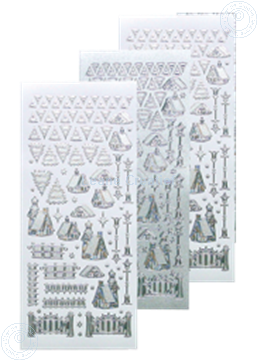 Afbeeldingen van Winter scenery sticker #40 silver