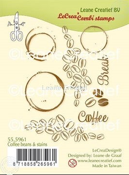 Bild von LeCreaDesign® Silikon Kombi  Stempel  Kaffee  Bohne & Flecken