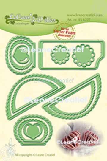 Afbeelding van Lea’bilitie® Glitter Foam decoratie  Hart gekartelde rand  snijmal