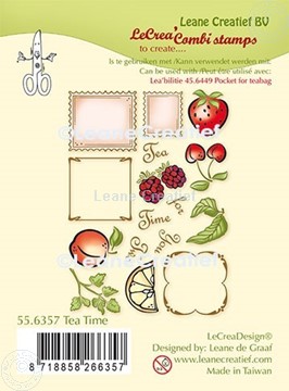 Afbeeldingen van LeCreaDesign® combi clear stamp Thee tijd