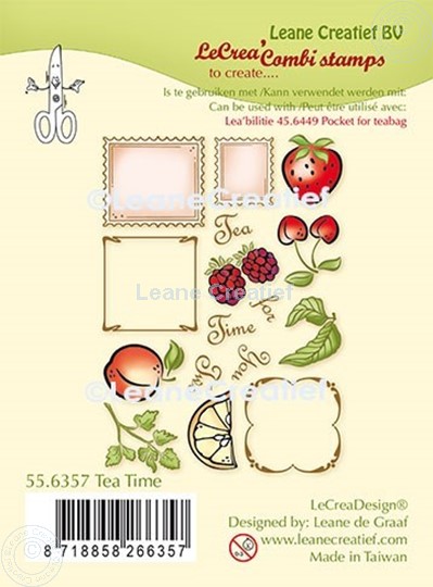 Afbeelding van LeCreaDesign® combi clear stamp Thee tijd