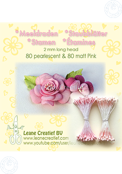 Afbeeldingen van Meeldraden 2mm,  80 matt & 80 pearl Pink