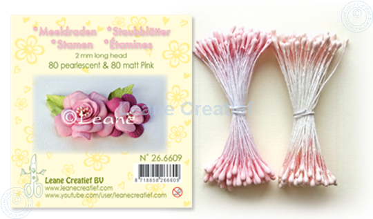 Picture of Stamen 2mm,  80 matt & 80 pearl Pink