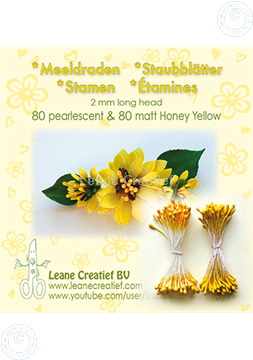 Afbeeldingen van Meeldraden 2mm,  80 matt & 80 pearl Honey yellow