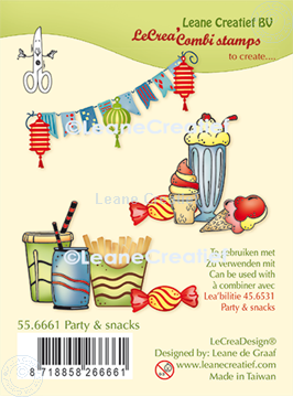 Afbeeldingen van LeCreaDesign® combi clear stamp Party & snacks