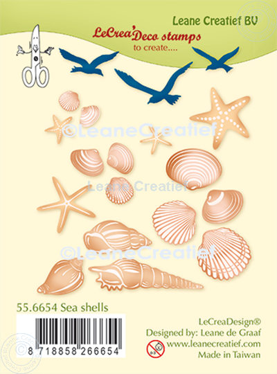 Image sur LeCreaDesign® deco tampon clair Coquilles de mer