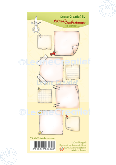 Afbeelding van LeCreaDesign® combi clear stamp Notitie blaadjes