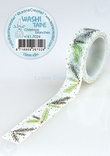 Afbeelding van Washi tape Kersttakjes, 15mm x 5m.