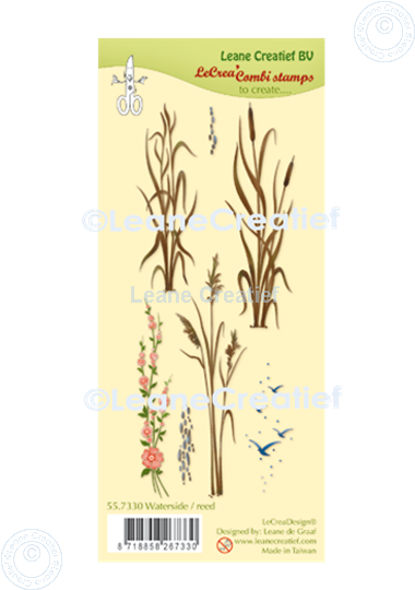 Afbeelding van LeCreaDesign® combi clear stamp Waterkant - riet