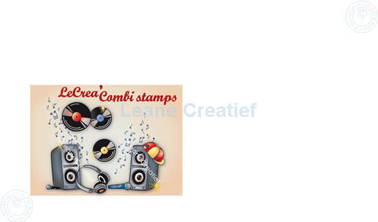 Bild von LeCreaDesign® Kombi Silikon Stempel Diskjockey Tanz Party