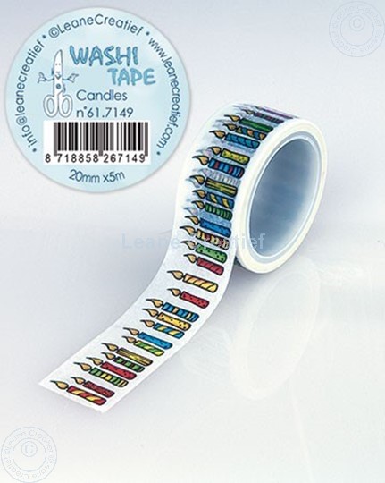 Afbeelding van Washi tape Kaarsjes, 20mm x 5m.