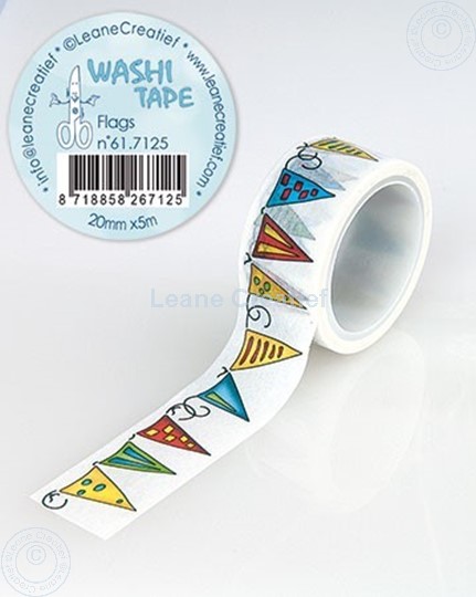 Afbeelding van Washi tape Vlaggetjes, 20mm x 5m.