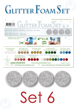 Afbeeldingen van Glitter Foam set 6, 4 vellen A4 Zilver