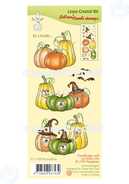 Afbeeldingen van LeCreaDesign® combi clear stamp Pompoenen