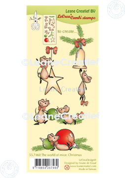 Afbeeldingen van LeCreaDesign® combi clear stamp The world of mice Kerst