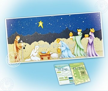 Afbeeldingen van Nativity scene slim line card