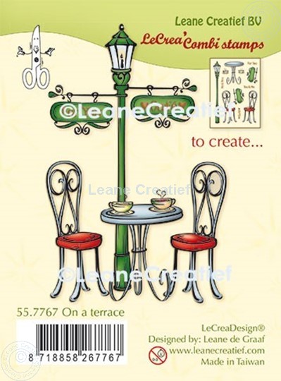 Afbeelding van LeCreaDesign® combi clear stamp Op het terras