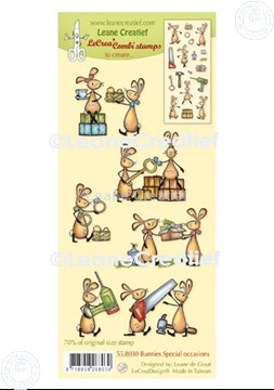 Afbeeldingen van LeCreaDesign® combi clear stamp Bunnies speciale gelegenheden