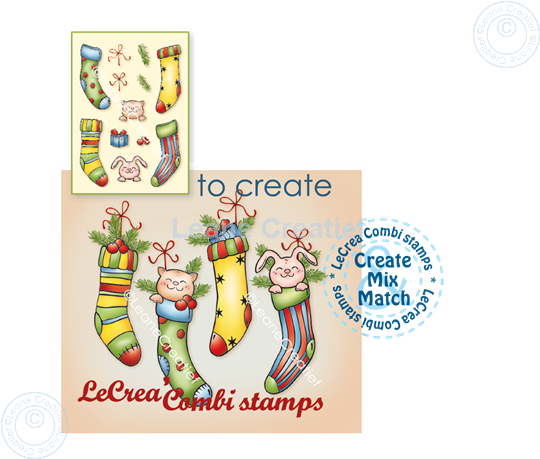 Bild von LeCreaDesign® Silikon Kombi Stempel Weihnachtssocken