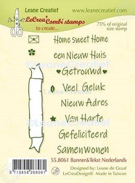 Afbeeldingen van LeCreaDesign® combi clear stamp Banner & Nederlandse teksten