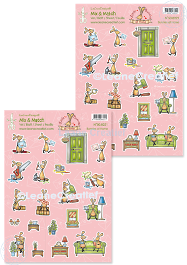 Afbeelding van Mix & Match decoratie vellen A4 Bunnies, Thuis