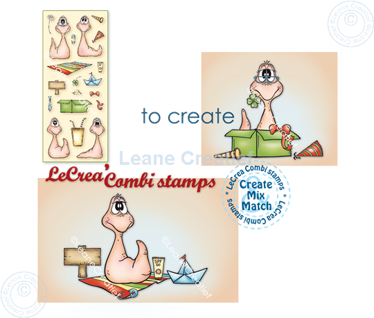 Picture of LeCreaDesign® combi clear stamp Little Worms