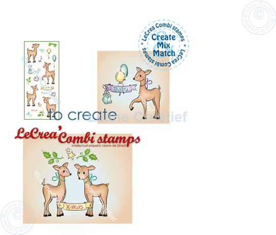 Image sur LeCreaDesign® tampon clair à combiner Cerfs petites