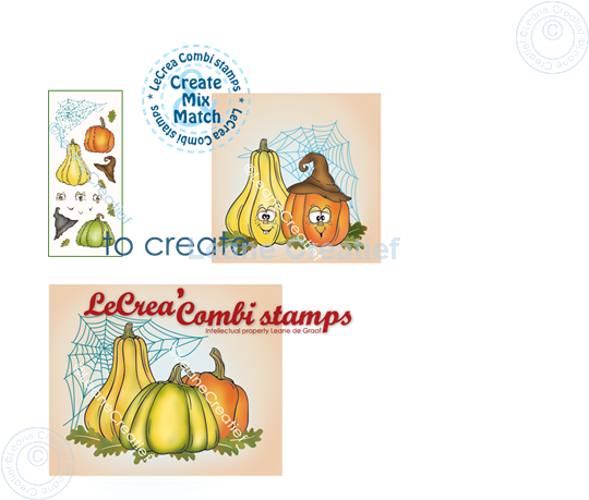 Afbeelding van LeCreaDesign® combi clear stamp Herfst pompoenen (te combineren met Lea'biltie die 45.8573)