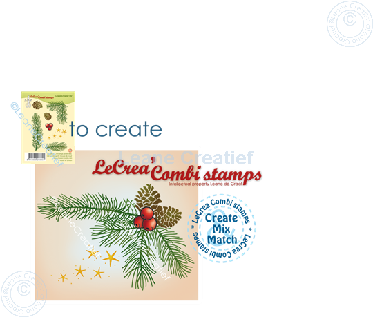 Bild von LeCreaDesign® Silikon Kombi Stempel Weihnachtszweige