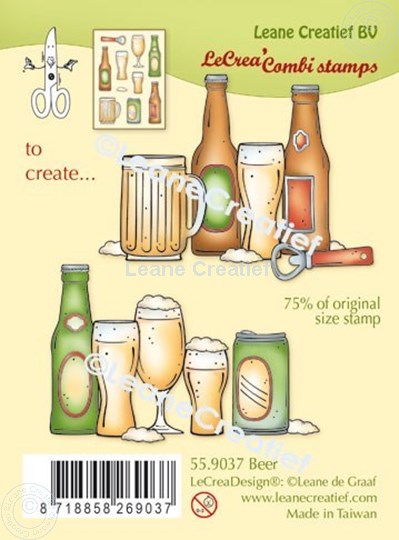 Afbeelding van LeCreaDesign® combi clear stamp Bier