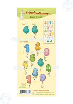 Afbeeldingen van LeCreaDesign® combi clear stamp Cijfer ballonnen