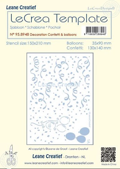 Bild von Dekoration Schablone Confetti & Luftballon