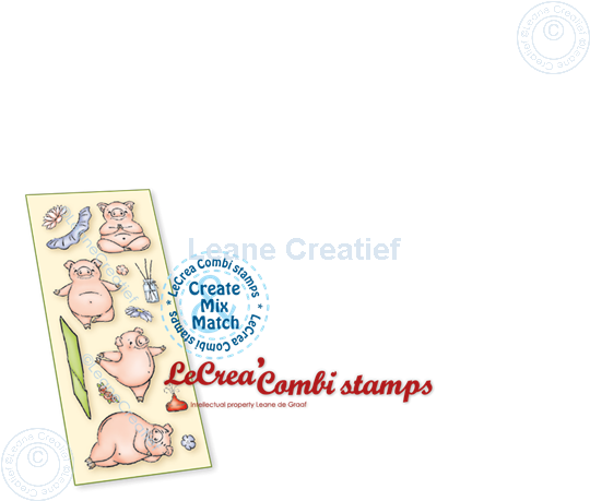 Bild von LeCreaDesign® Silikon Kombi Stempel Schweinchen Tanz-Meditation