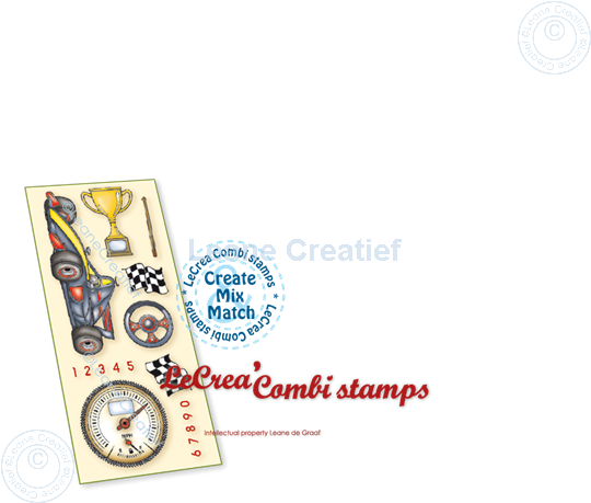 Picture of LeCreaDesign® combi clear stamp Racing car
