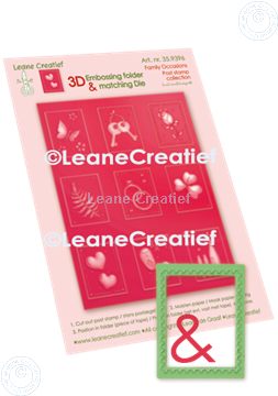 Afbeeldingen van 3D embossing folder & snijmal postzegels Familie, 9 motieven 3x4cm
