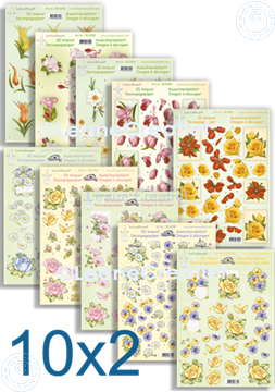 Afbeeldingen van 50.1 KnBl Set 20 bloemen knipvellen